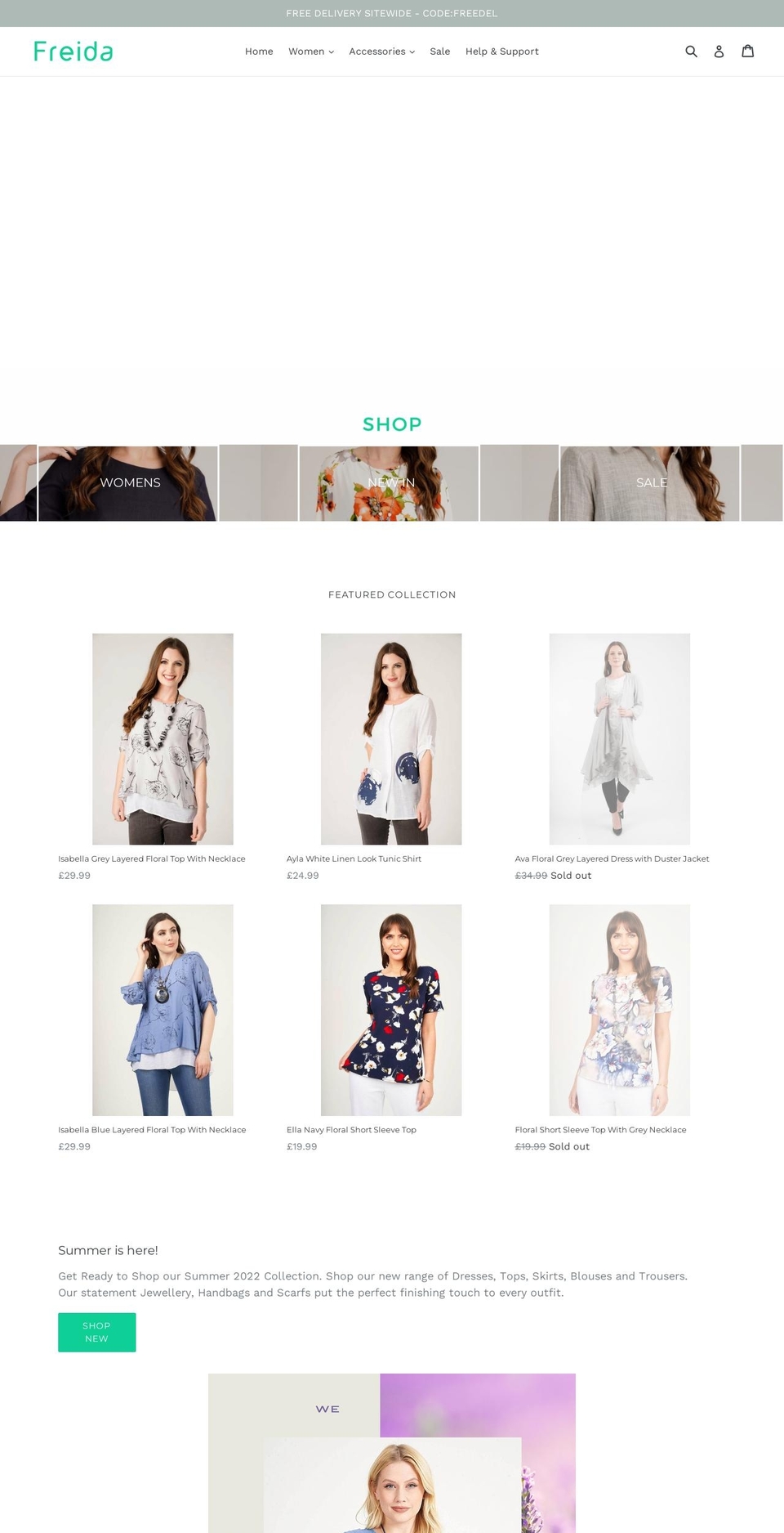 freida.co.uk shopify website screenshot