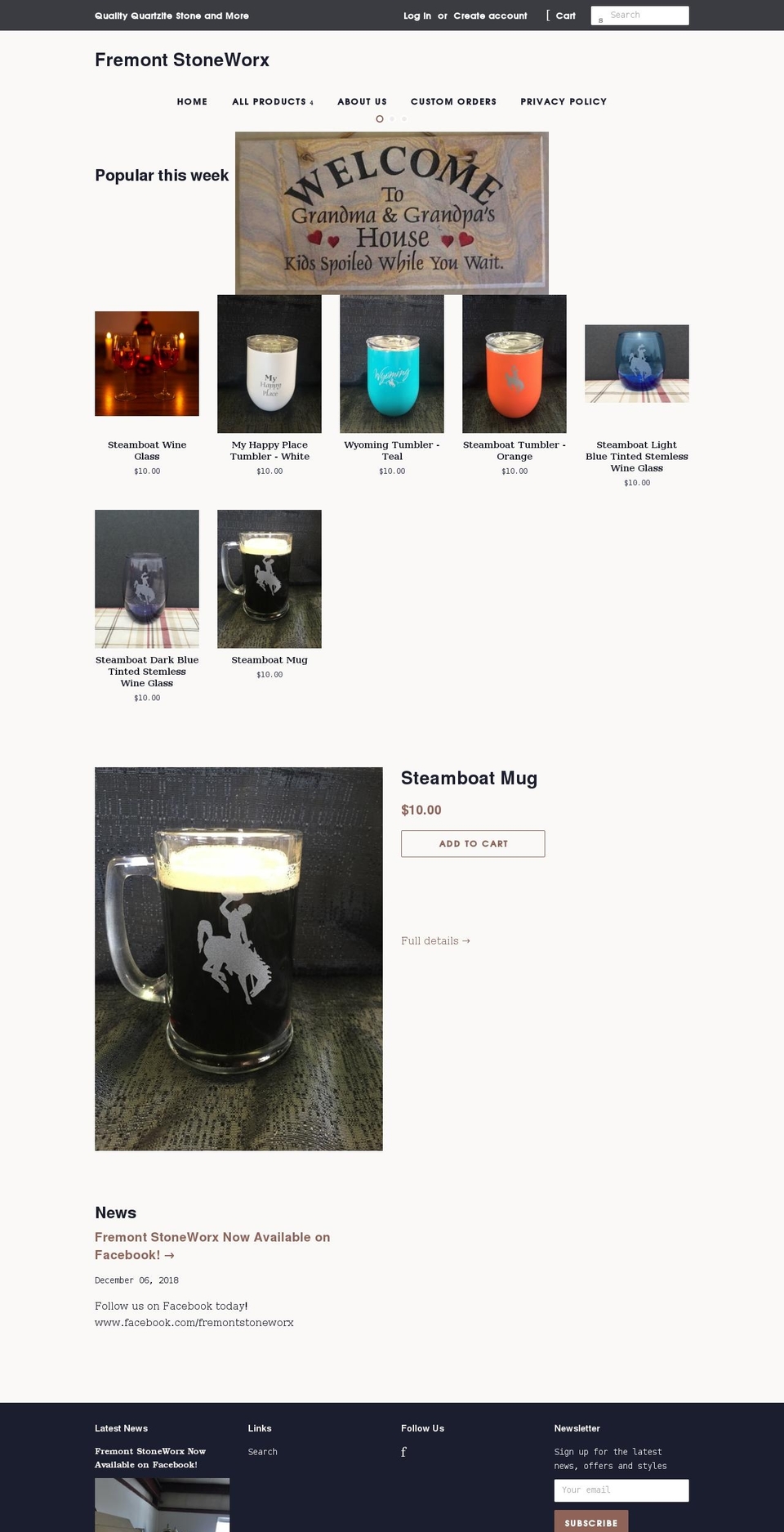 fremontstoneworx.com — Shopify storefront screenshot