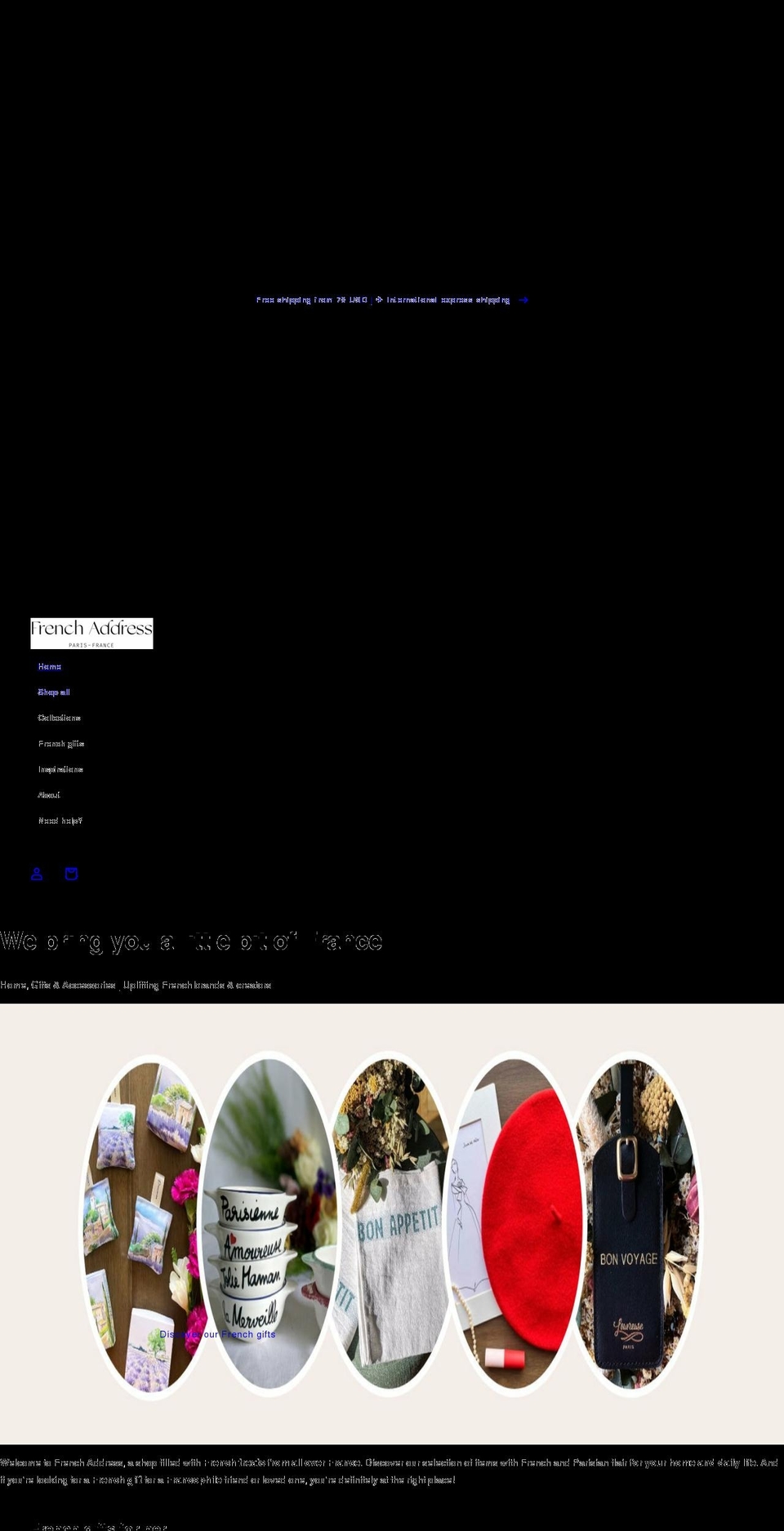 french-address.com shopify website screenshot