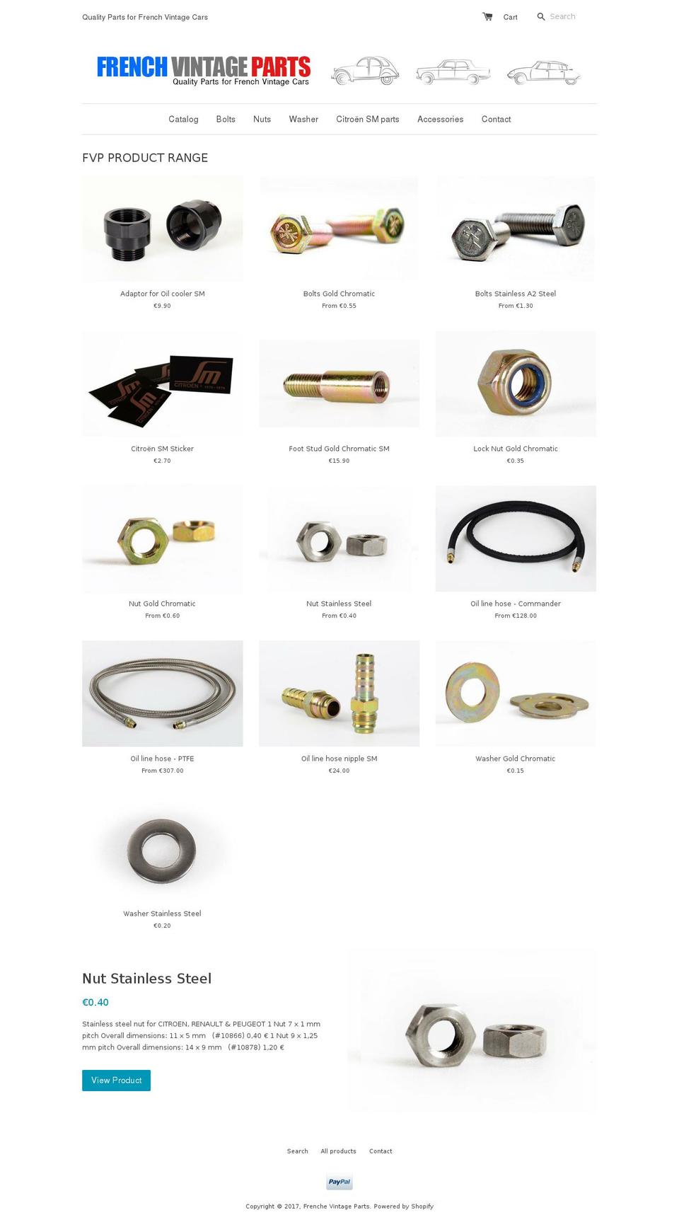 french-vintage-parts.com shopify website screenshot