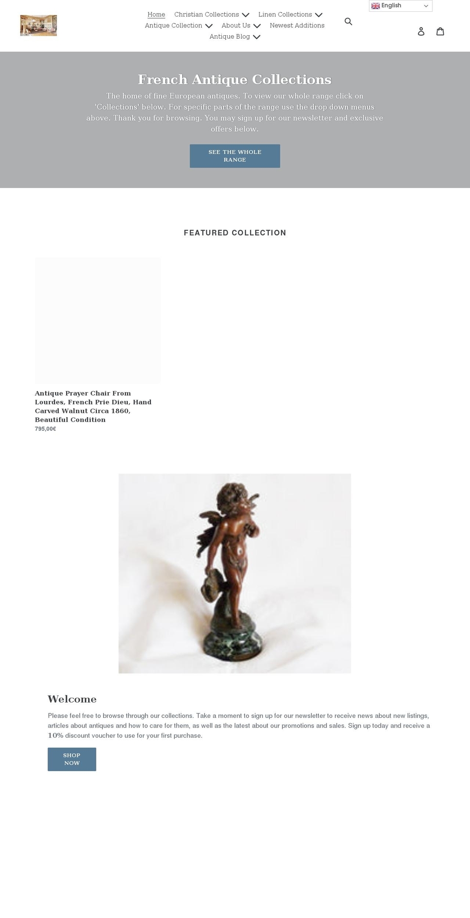 frenchantiquecollections.com shopify website screenshot