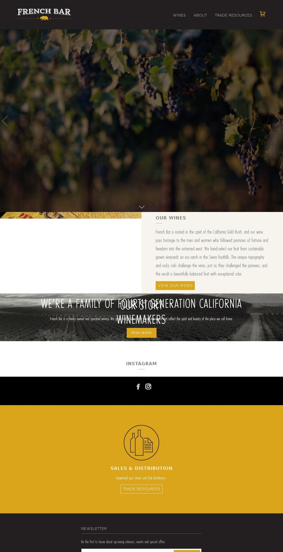 frenchbarwines.com shopify website screenshot