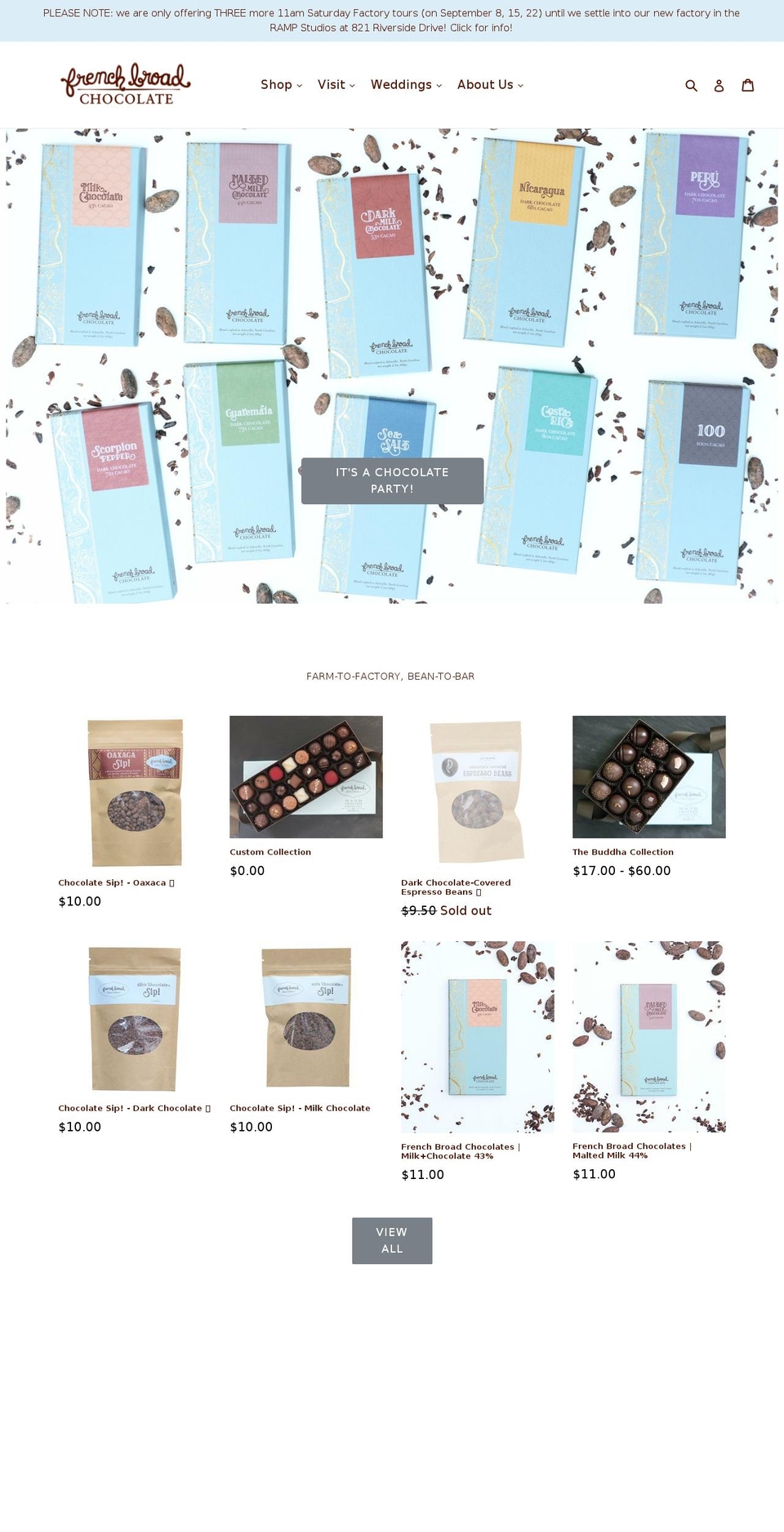 frenchbroadchocolate.com — Shopify storefront screenshot
