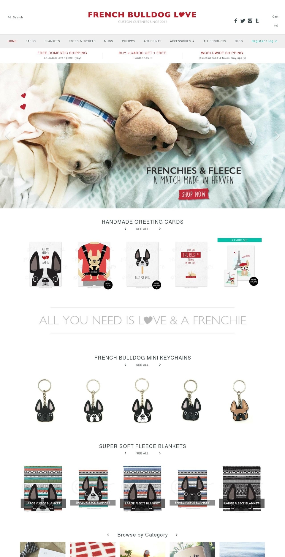 frenchbulldoglove.com shopify website screenshot