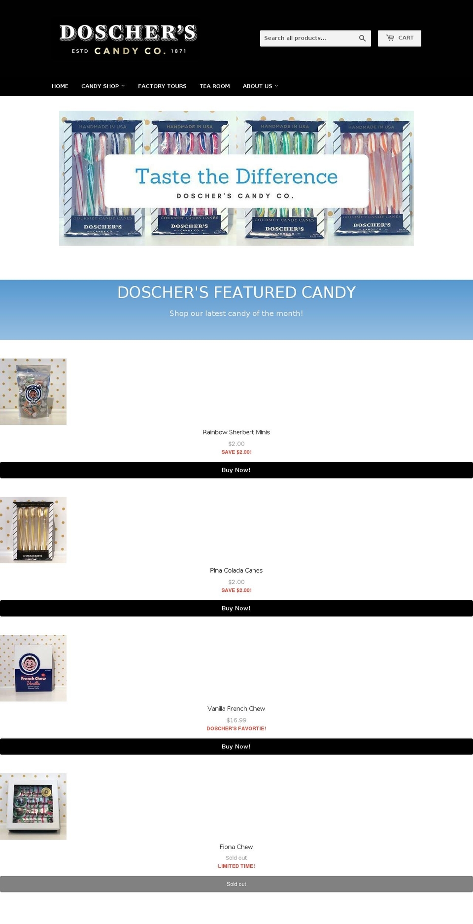 Doscher's Candy Co. Shopify theme site example frenchchew.com
