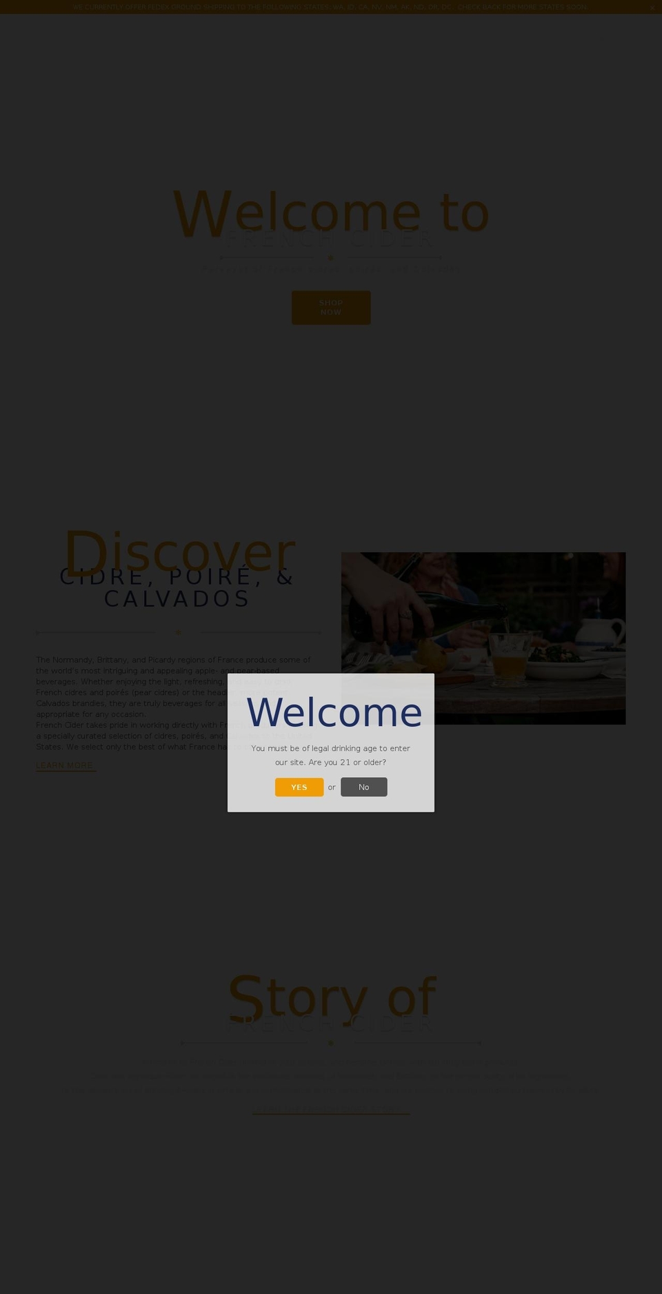 frenchcidershop.com — Shopify storefront screenshot