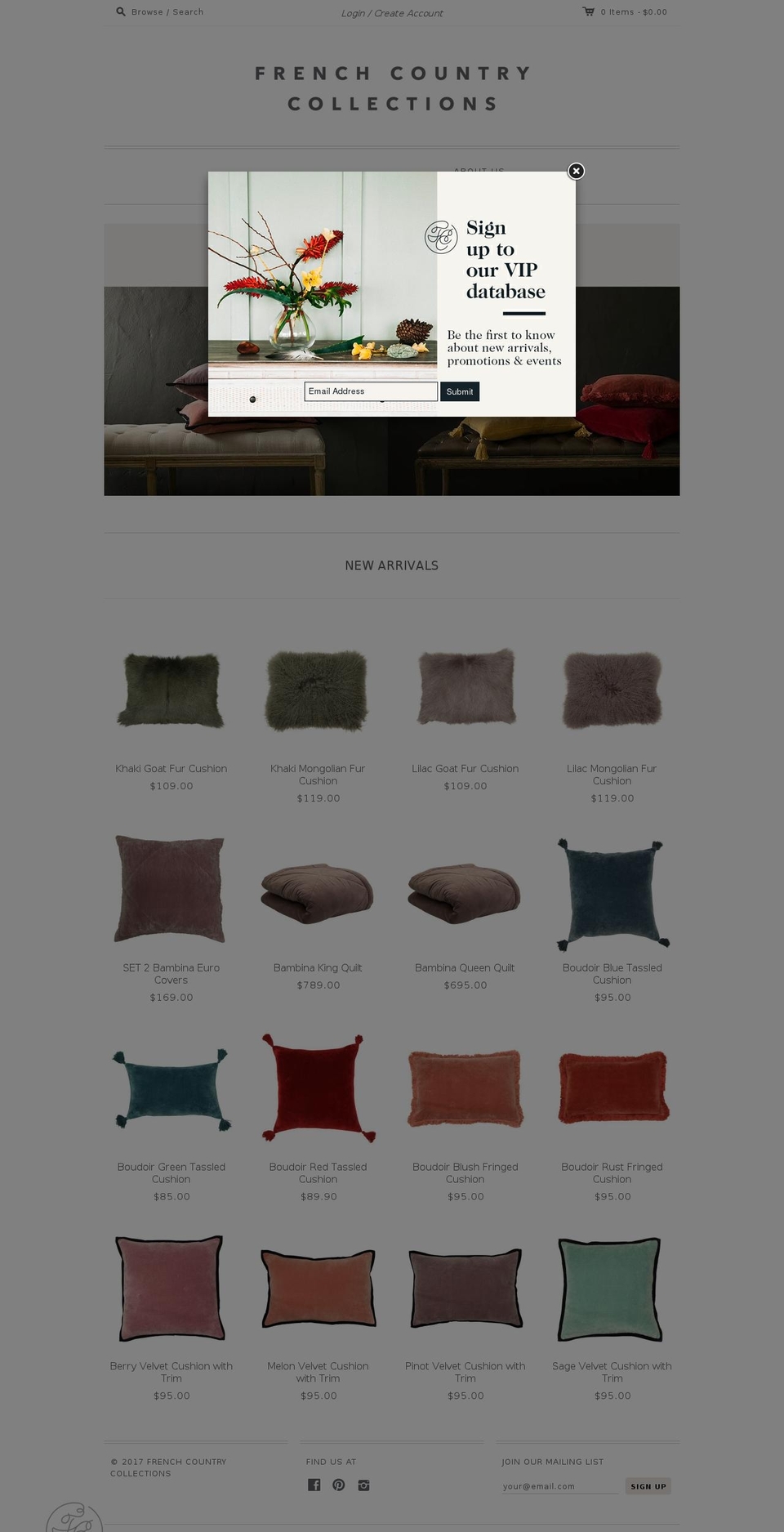 frenchcountrystore.co.nz shopify website screenshot