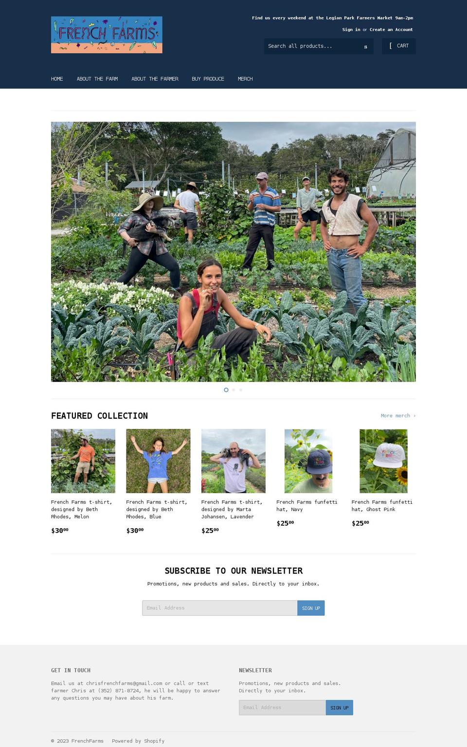 frenchfarms.net shopify website screenshot