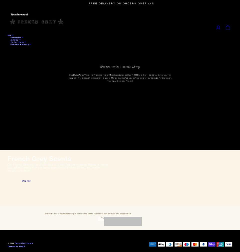 frenchgrey.co.uk shopify website screenshot