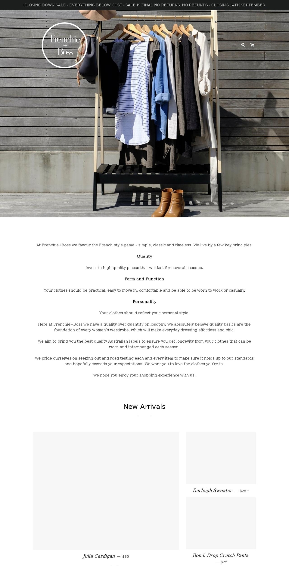 frenchieandboss.com — Shopify storefront screenshot
