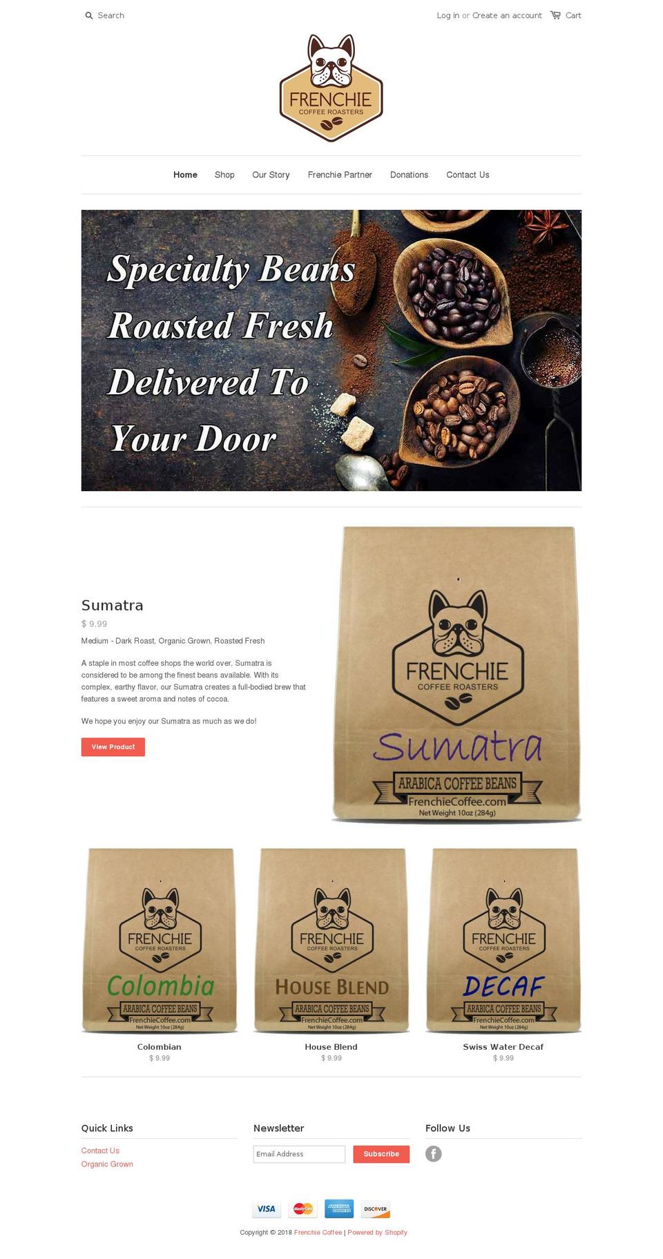 frenchiecoffee.com shopify website screenshot