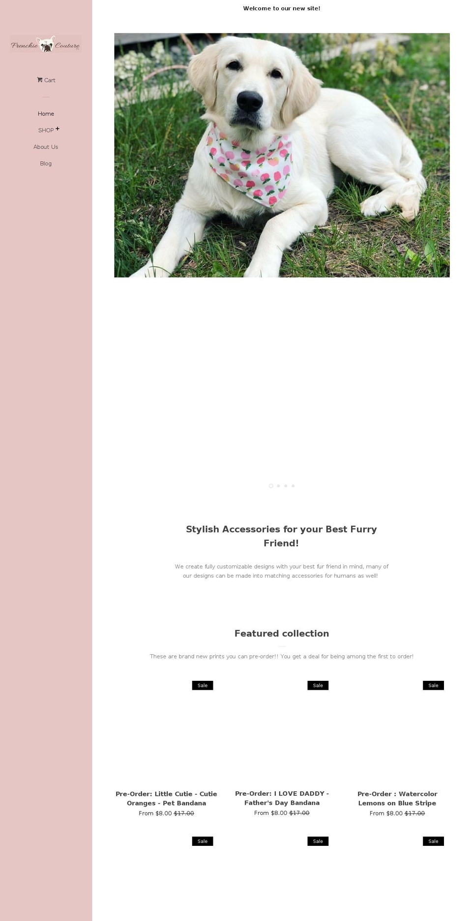 frenchiecoutureco.com — Shopify storefront screenshot