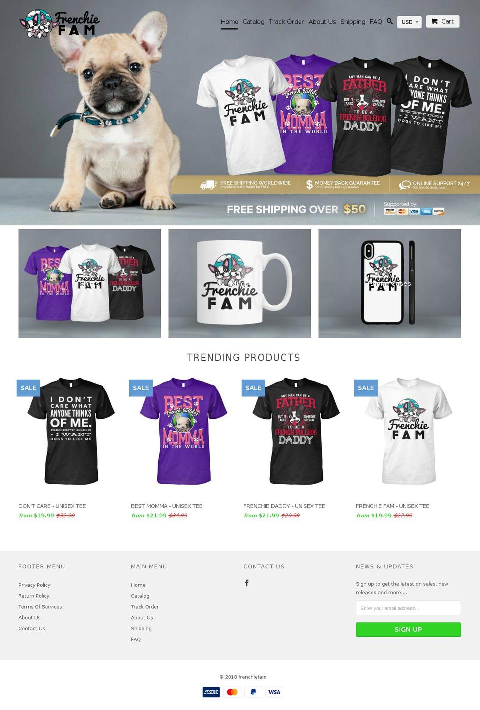 frenchiefam.com — Shopify storefront screenshot