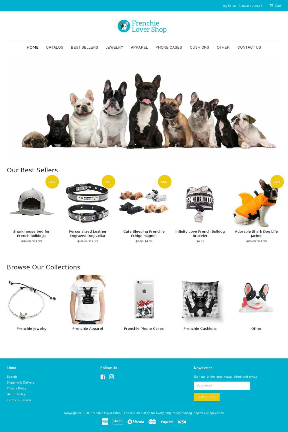 frenchielover.com — Shopify storefront screenshot