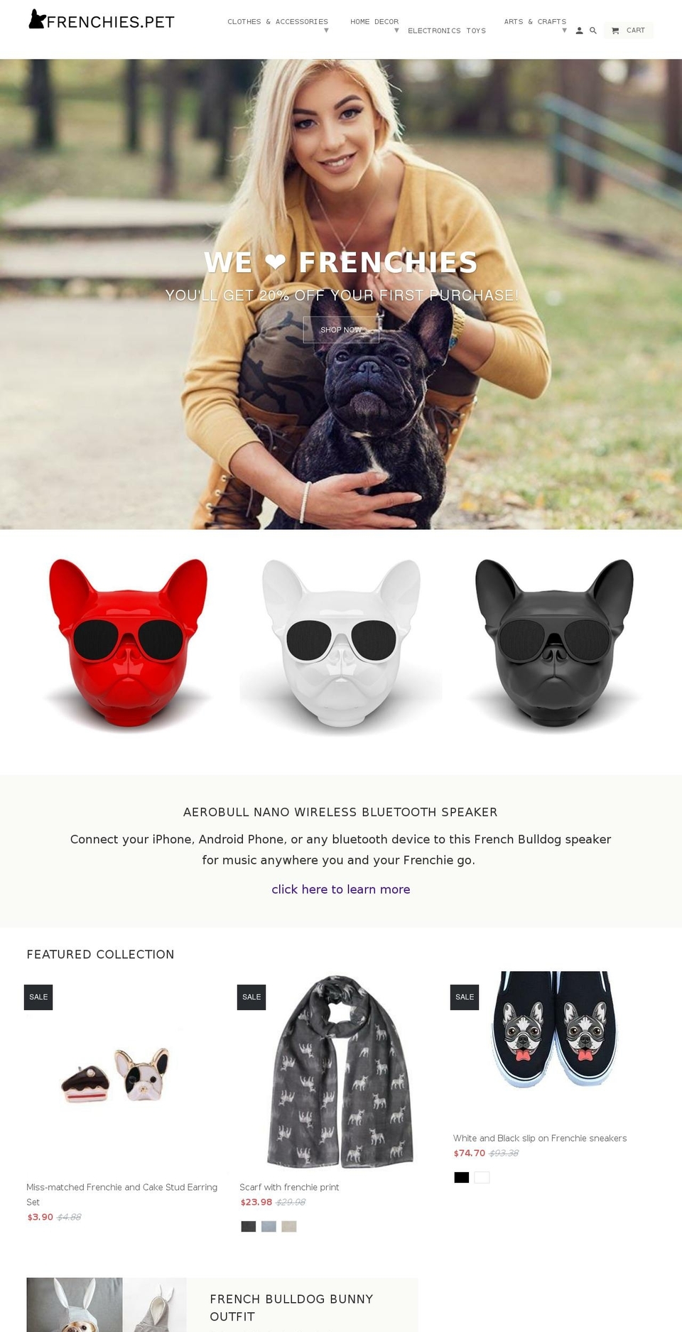 frenchies.pet shopify website screenshot