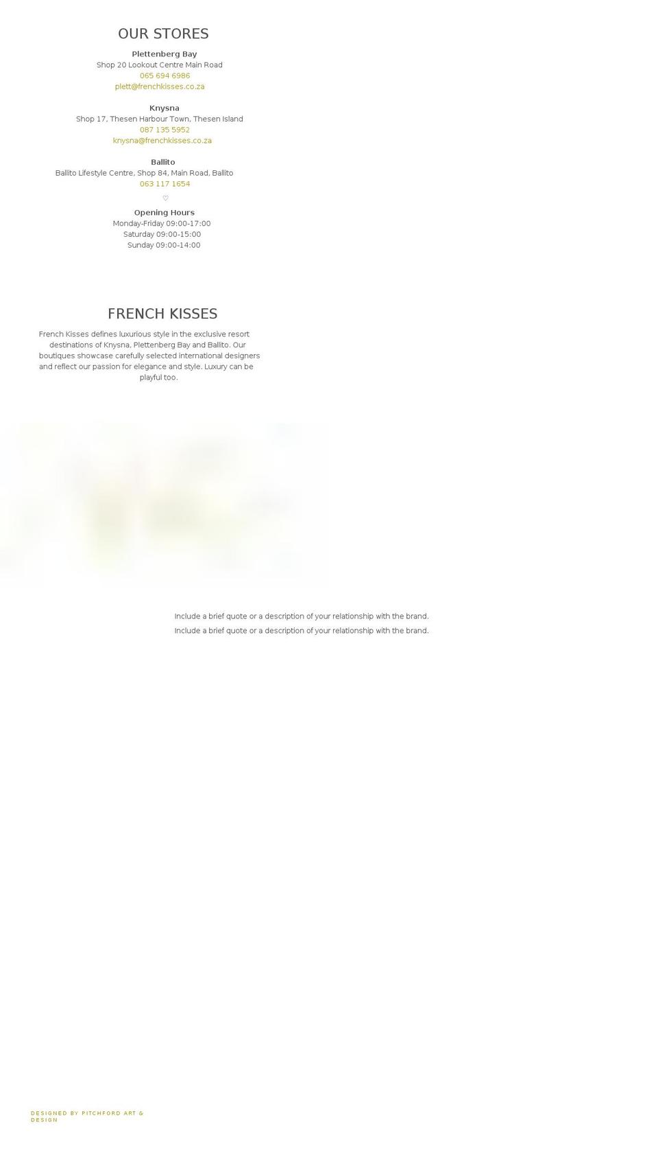 frenchkisses.co.za shopify website screenshot