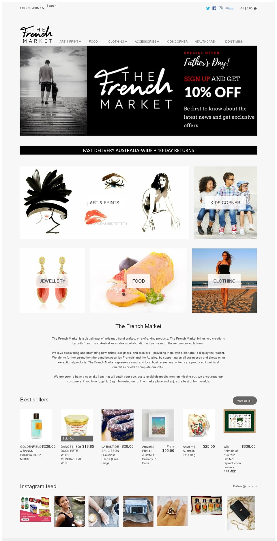 frenchmarket.com.au shopify website screenshot