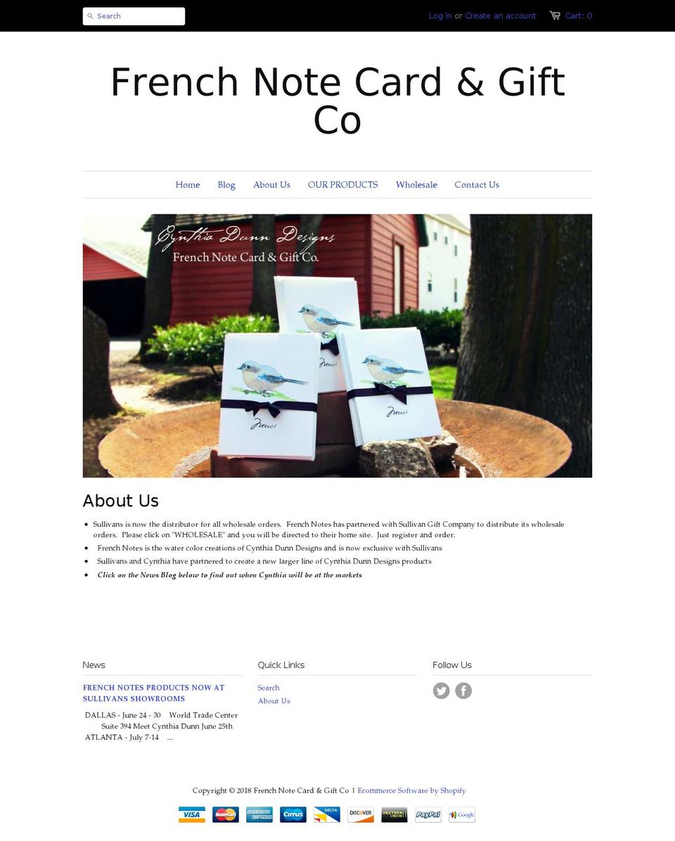 frenchnotes.com — Shopify storefront screenshot