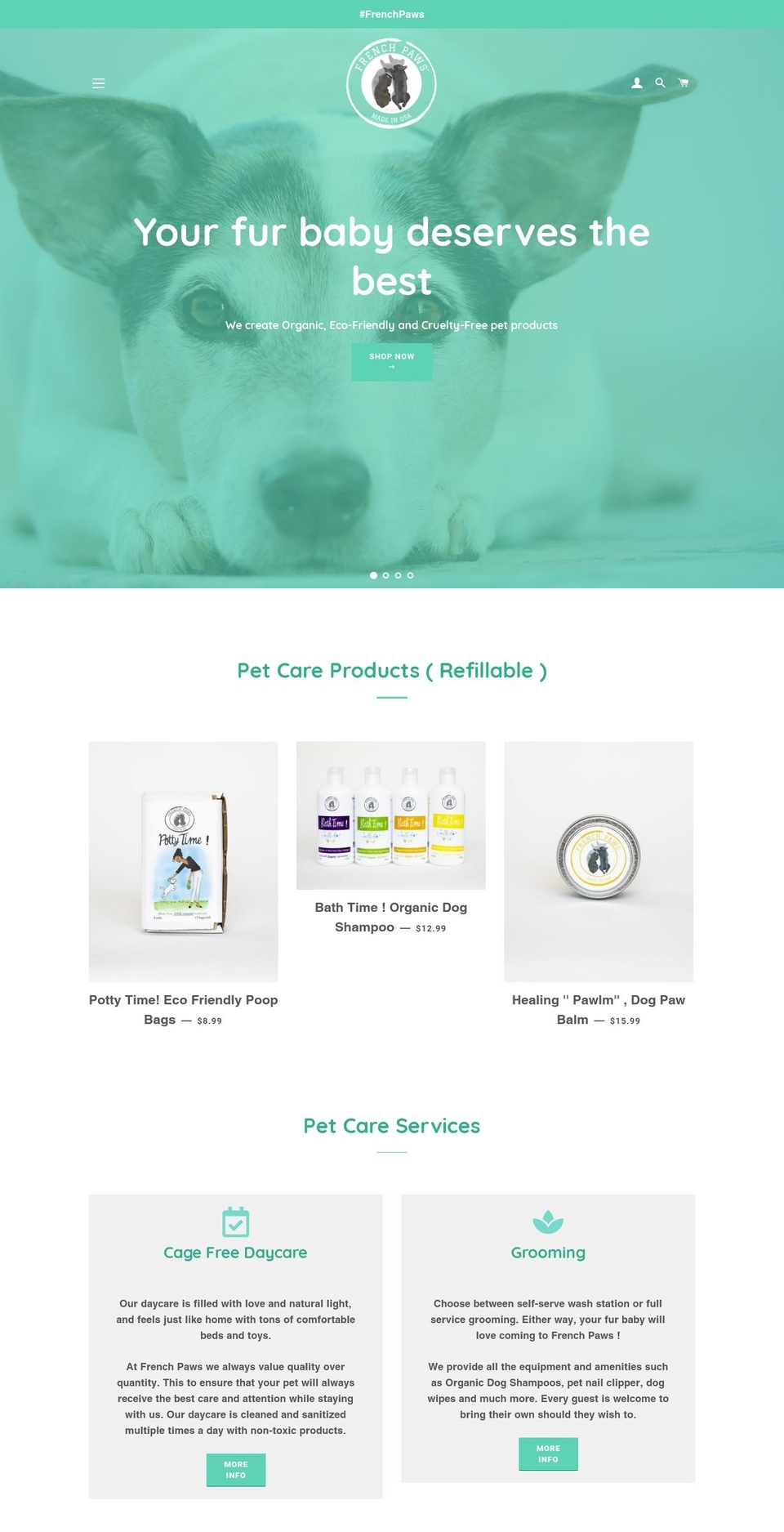 frenchpaws.com — Shopify storefront screenshot