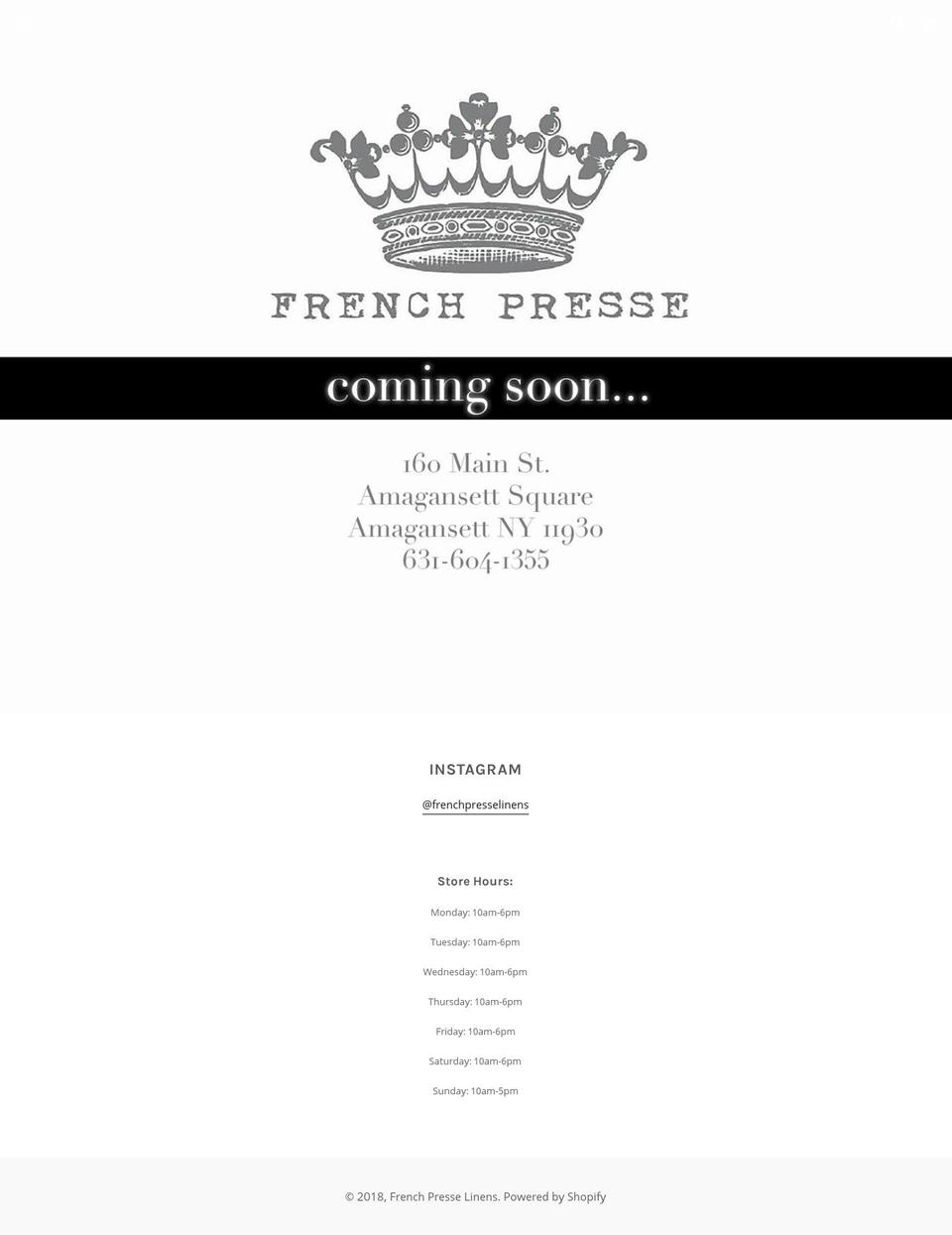 frenchpresslinen.com shopify website screenshot