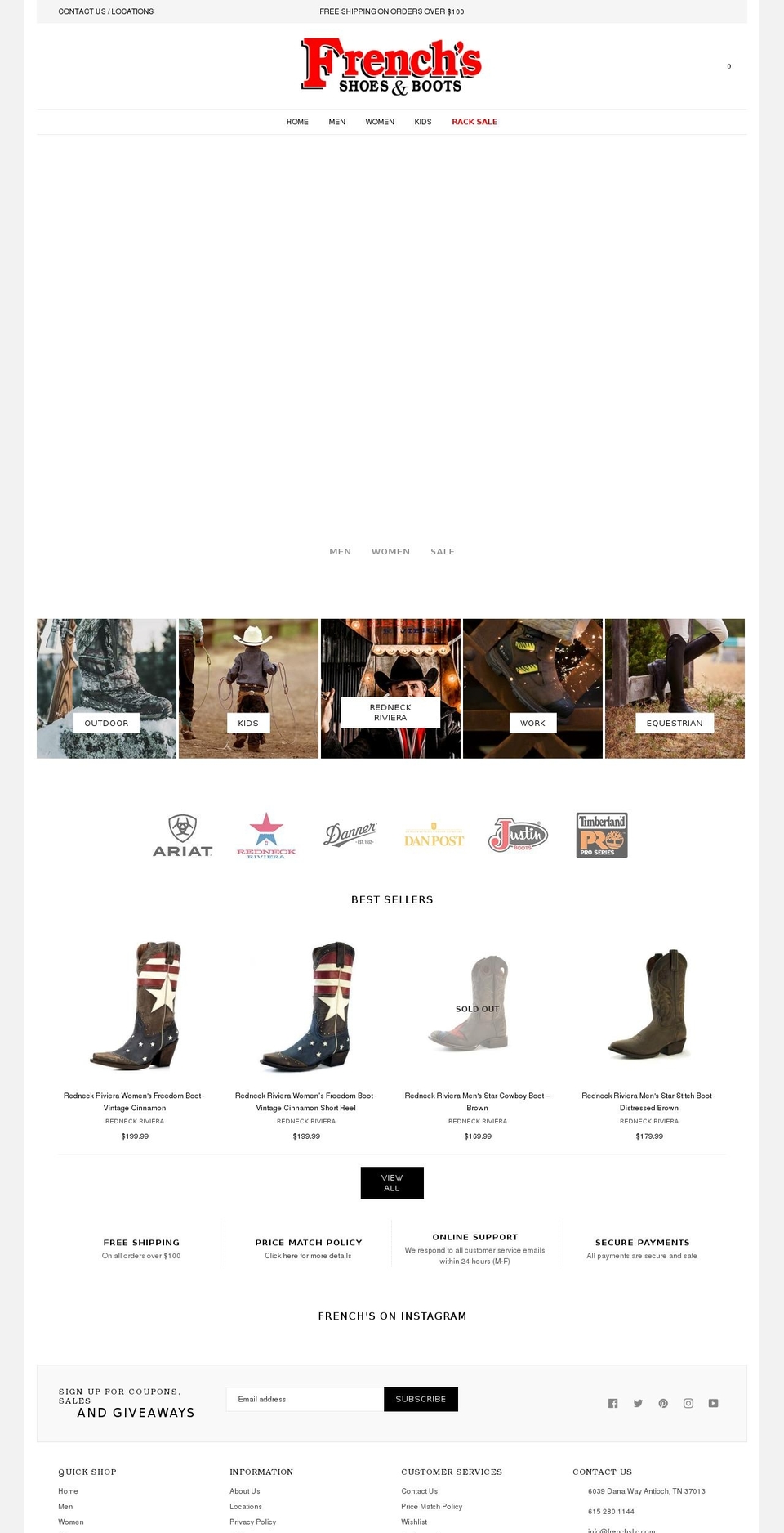belle-demo-boxed Shopify theme site example frenchsbootsandshoes.com