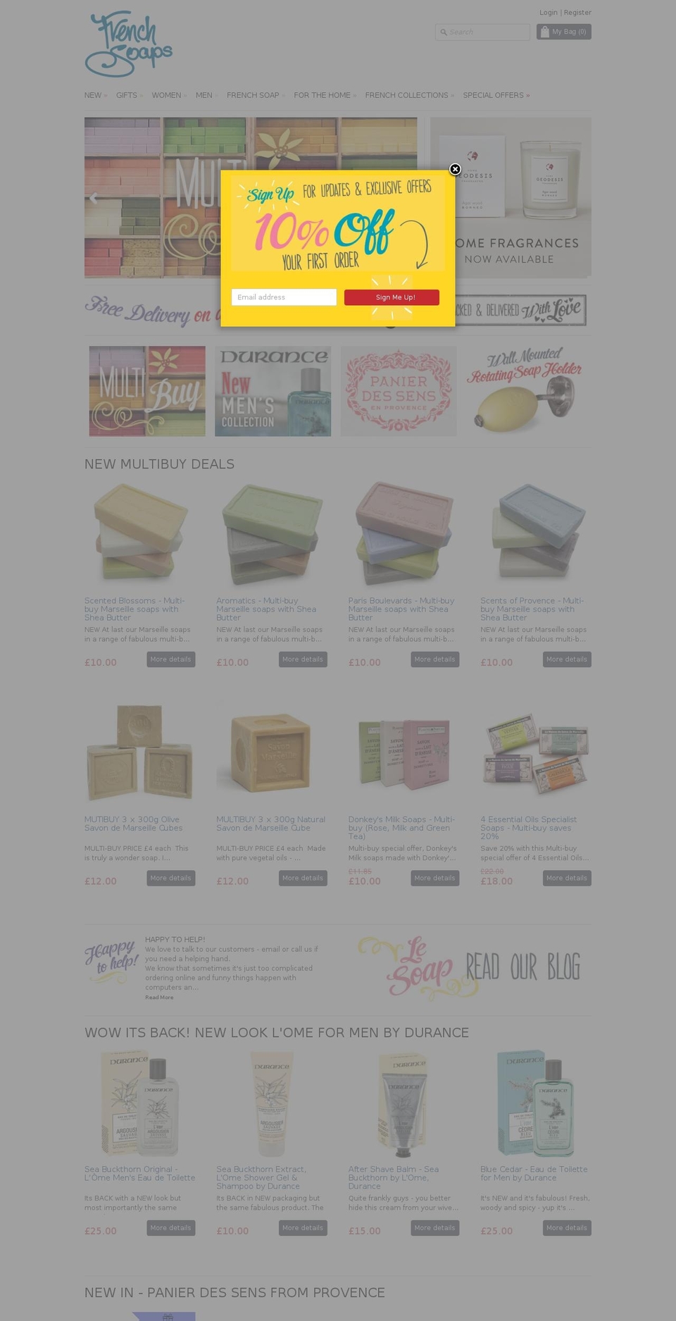 frenchsoaps.co.uk shopify website screenshot