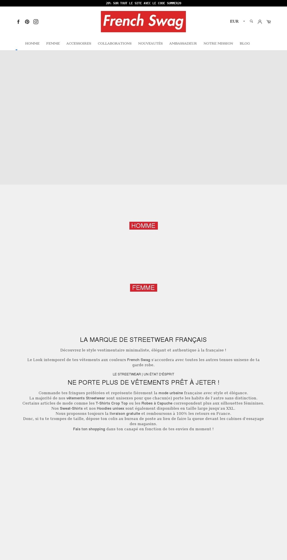 Billionaire-theme-seo Shopify theme site example frenchswagstore.fr