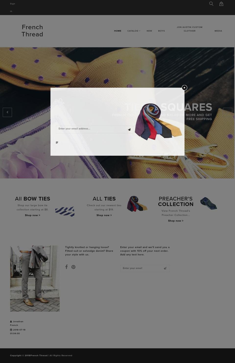 Current with Installments message Shopify theme site example frenchthread.net