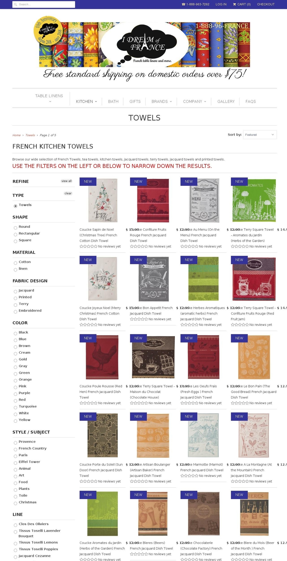 frenchtowels.com — Shopify storefront screenshot