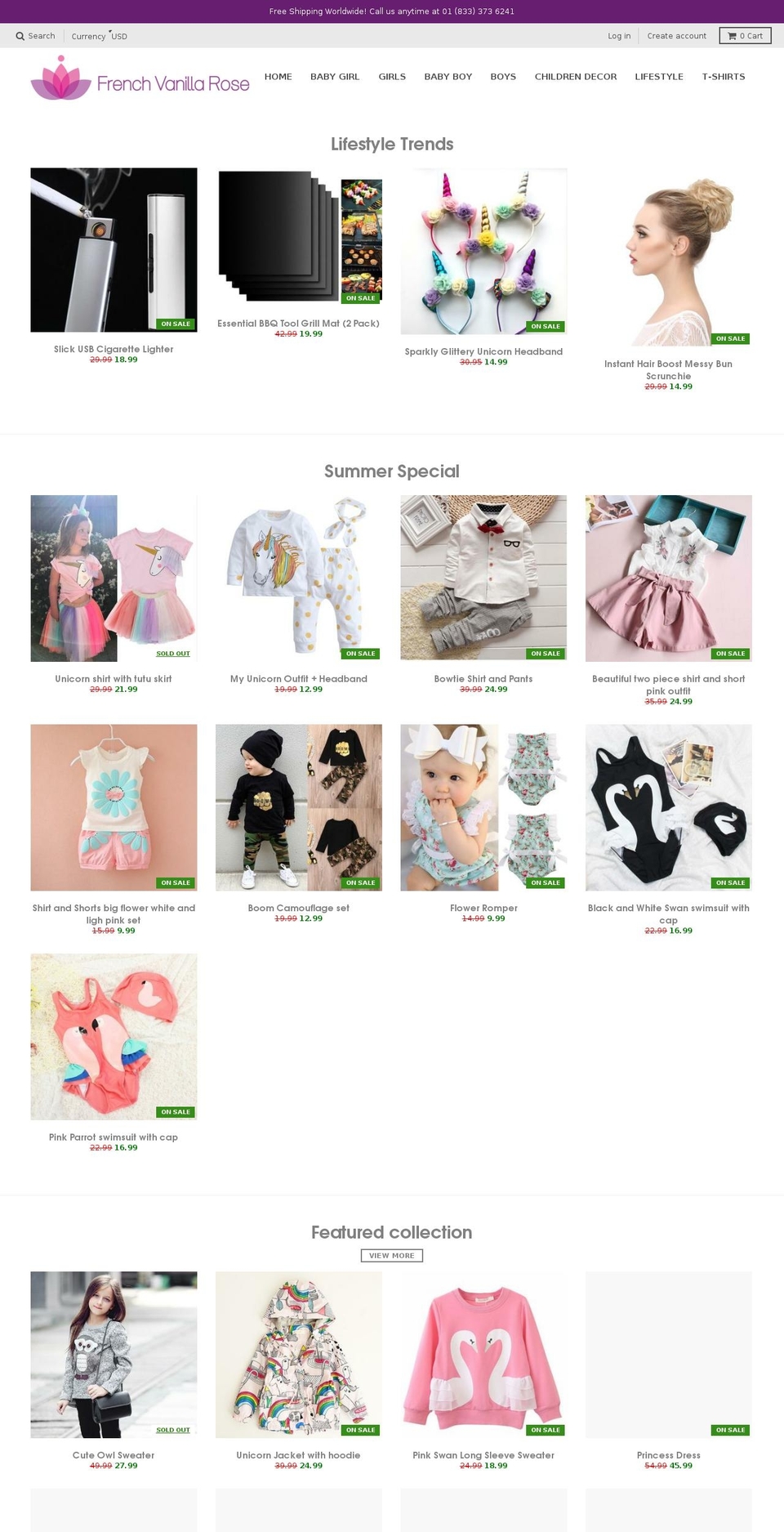 frenchvanillarose.com — Shopify storefront screenshot