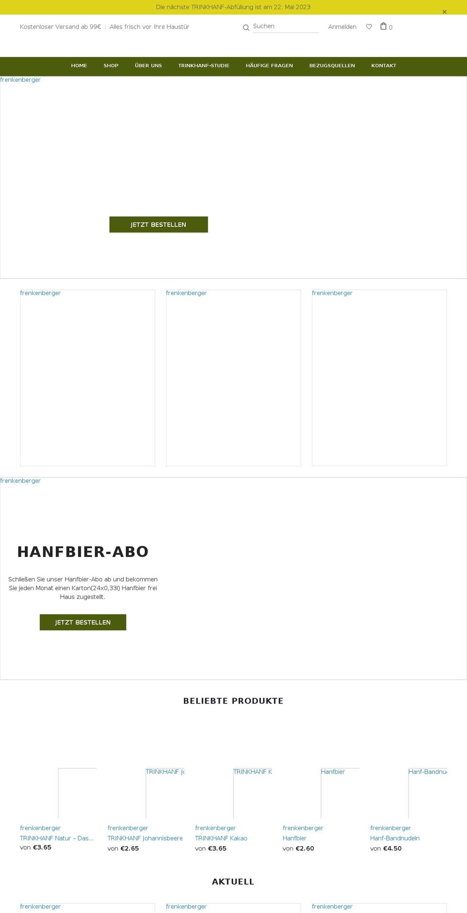 frenkenberger.at shopify website screenshot