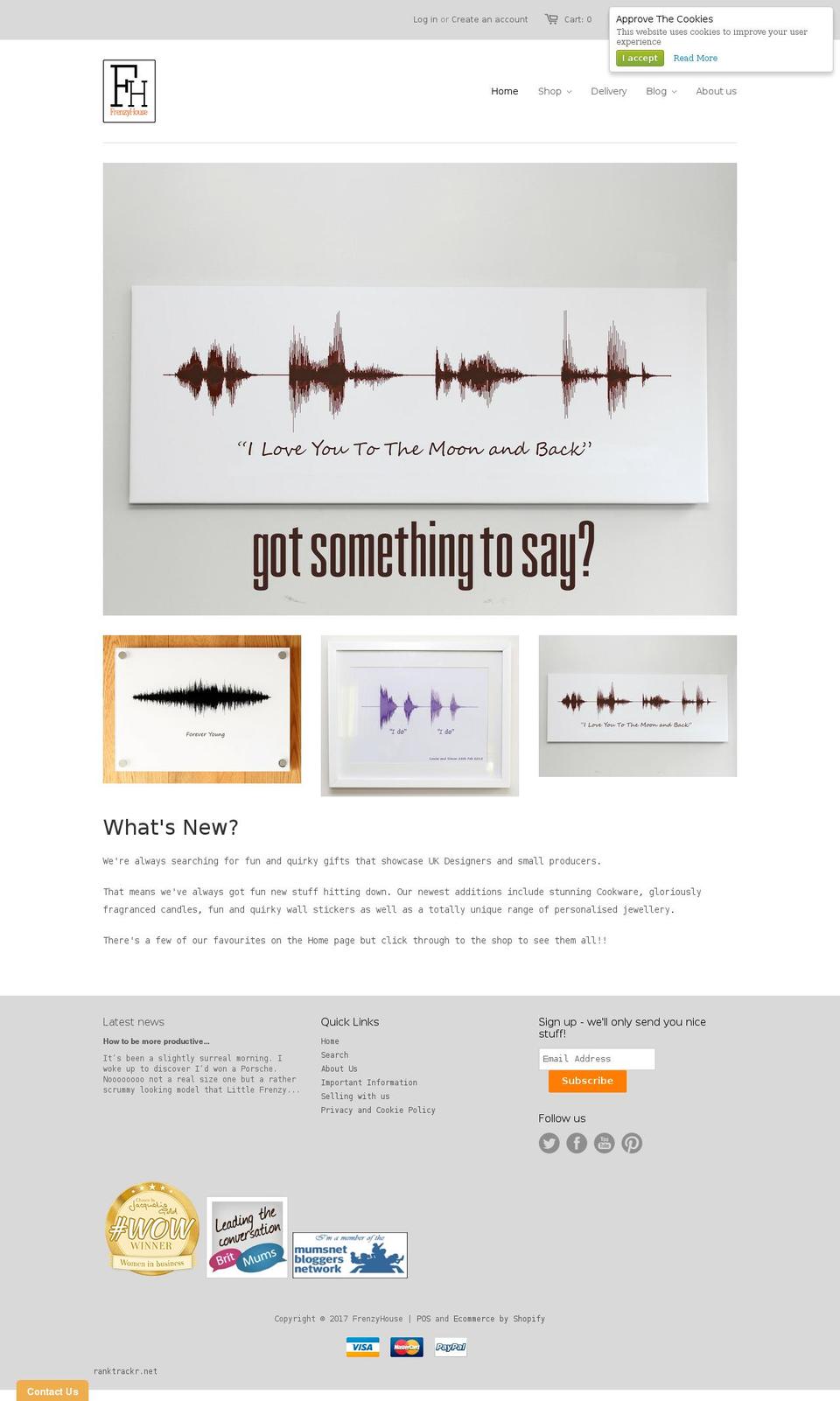 frenzyhouse.com shopify website screenshot
