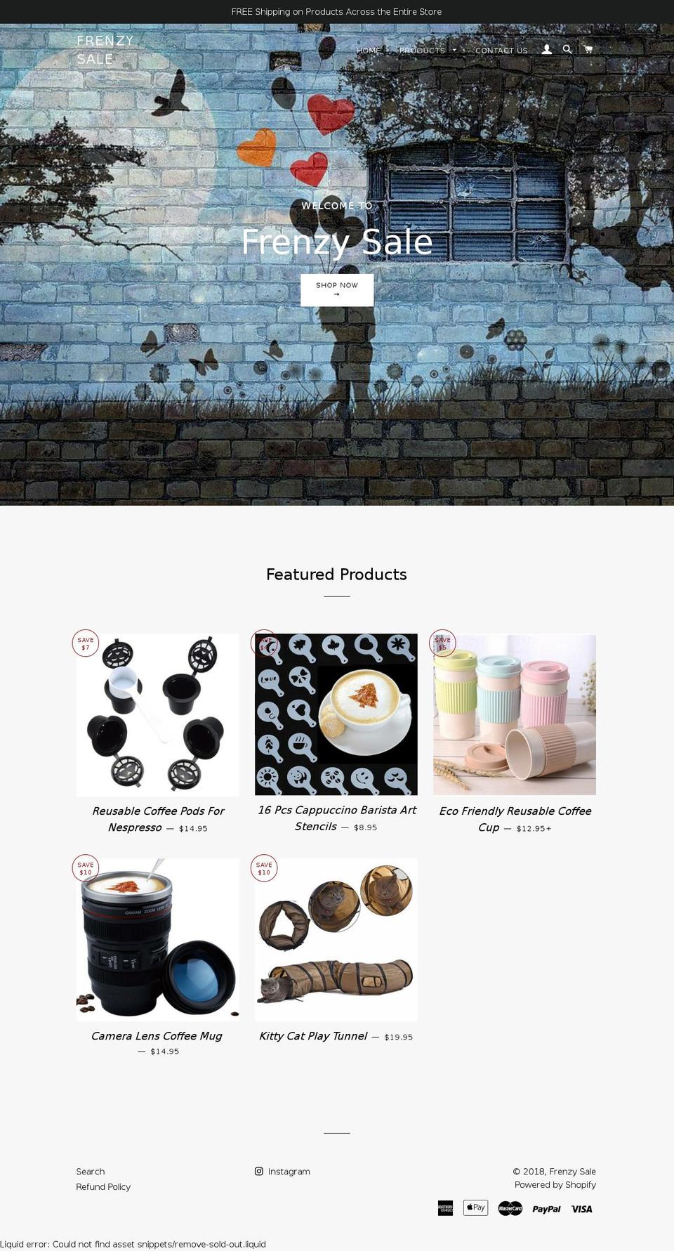 frenzysale.com — Shopify storefront screenshot