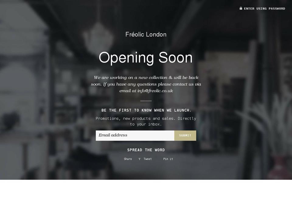 Copy of Canopy Shopify theme site example freolic.co.uk