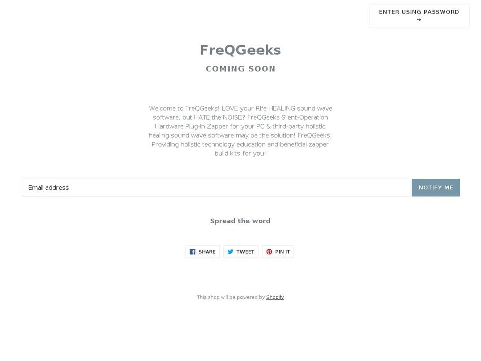 freqgeeksuniverse.com shopify website screenshot