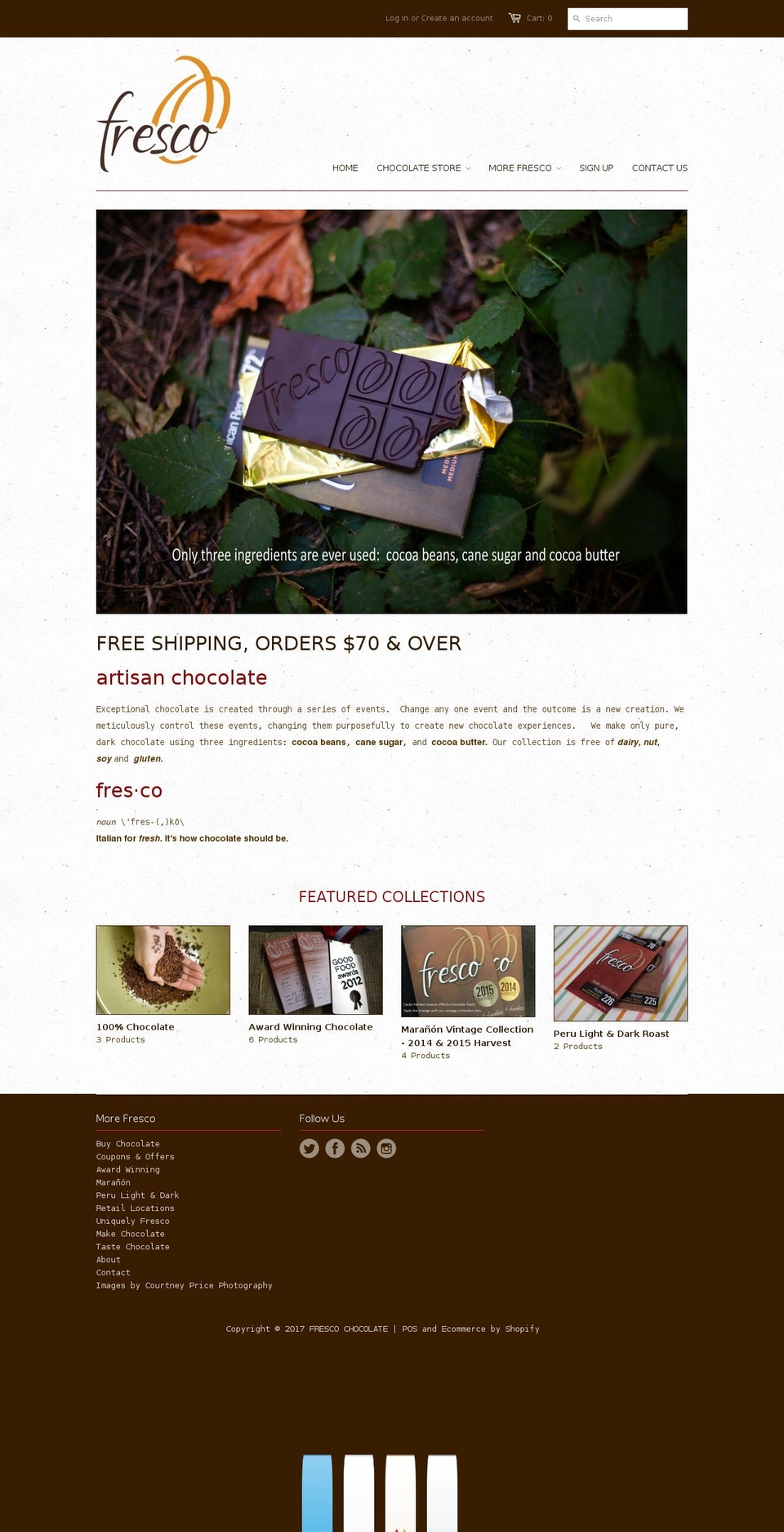 frescochocolate.com shopify website screenshot