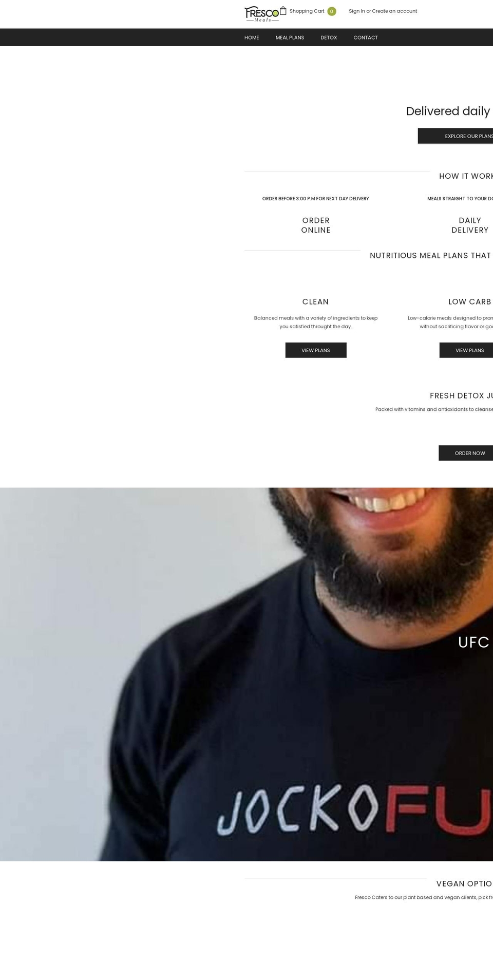 frescomeals.com shopify website screenshot