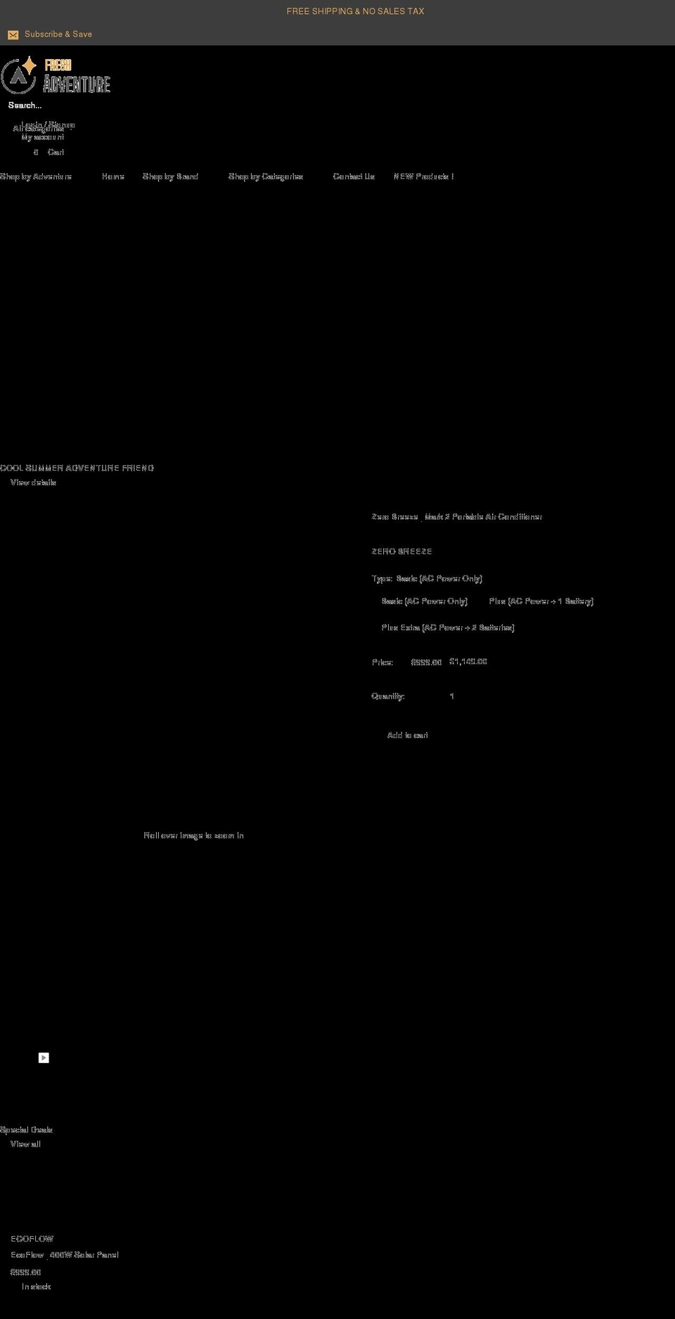 fresh-adventure.com shopify website screenshot