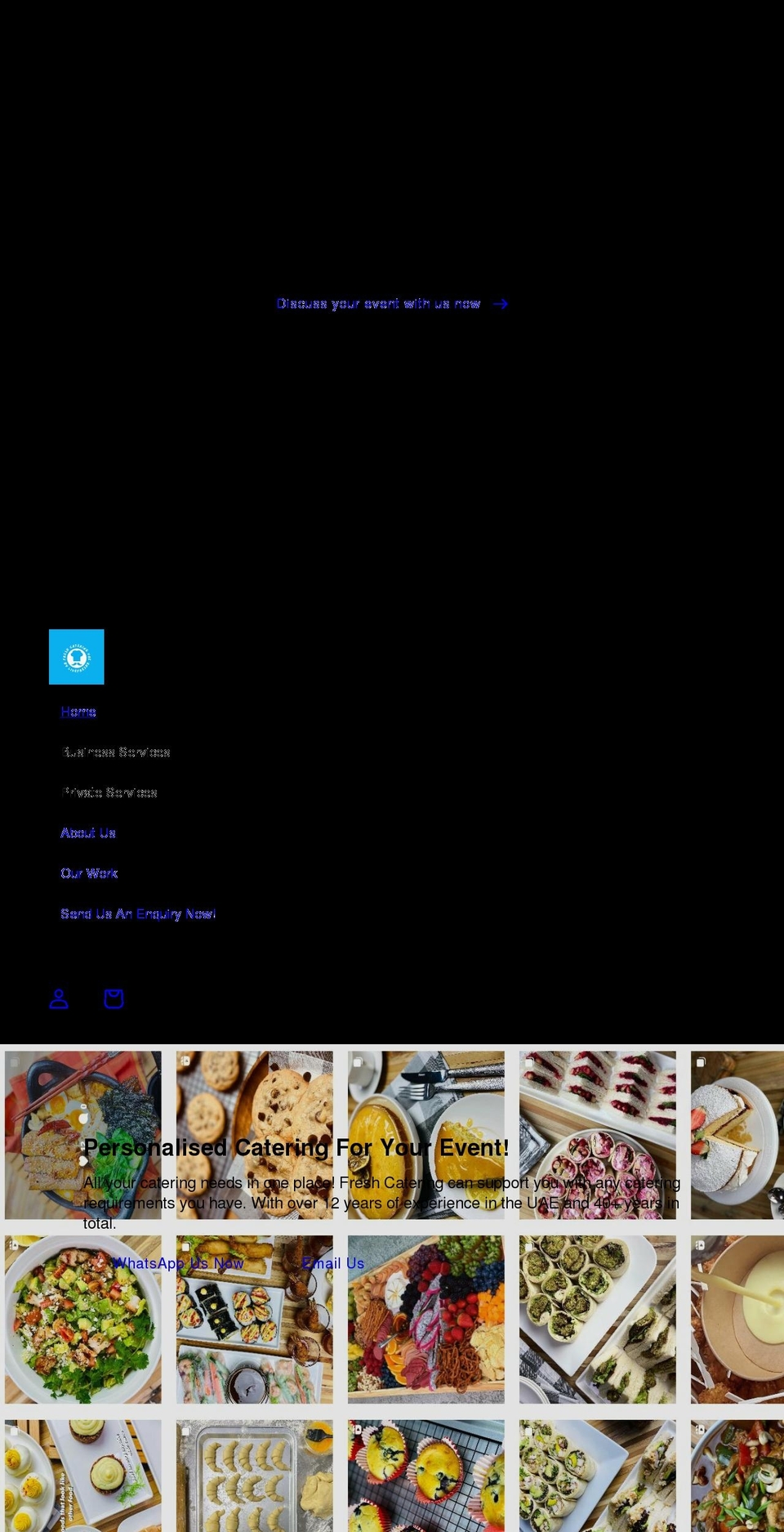 fresh.catering shopify website screenshot