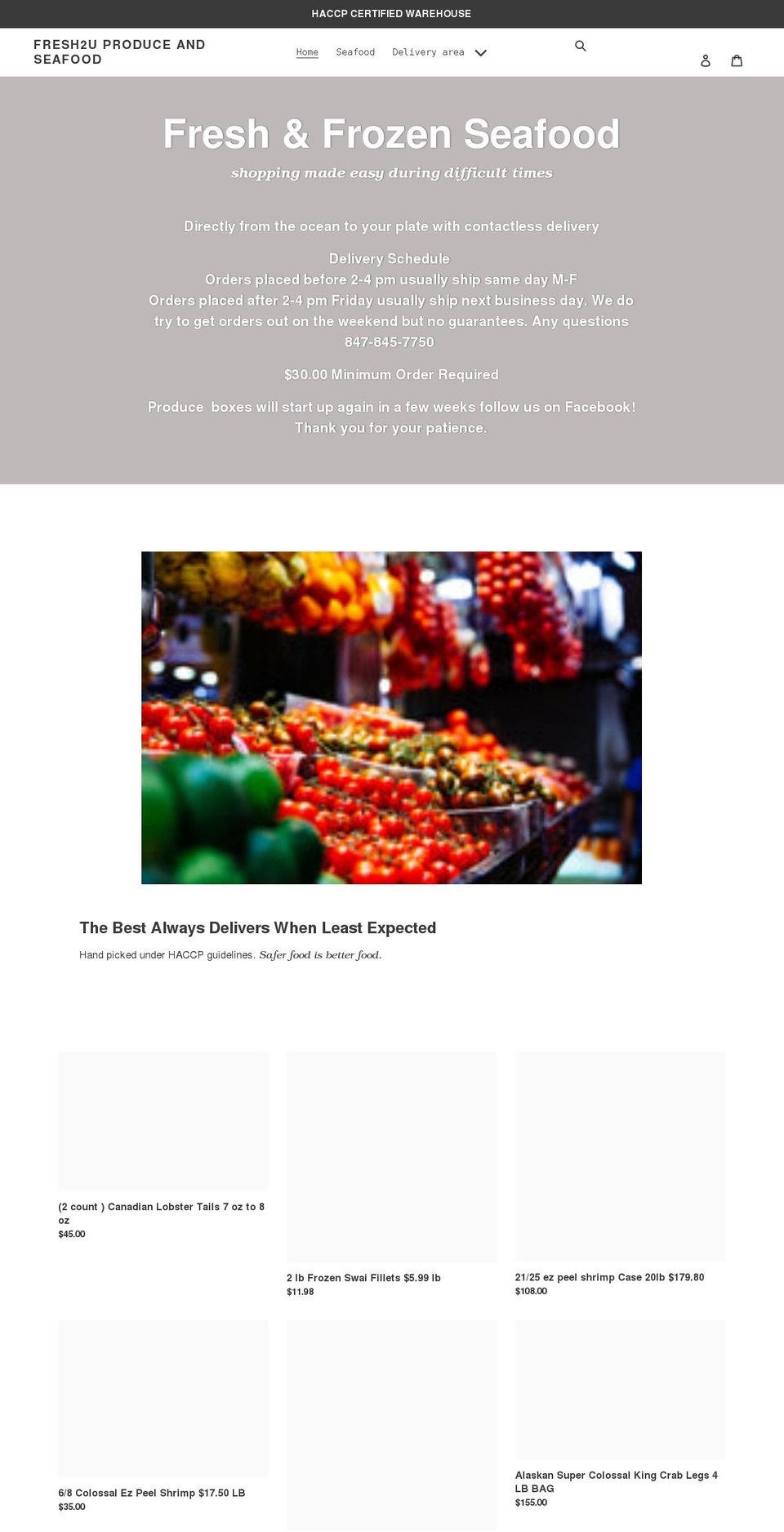 fresh2us.com shopify website screenshot