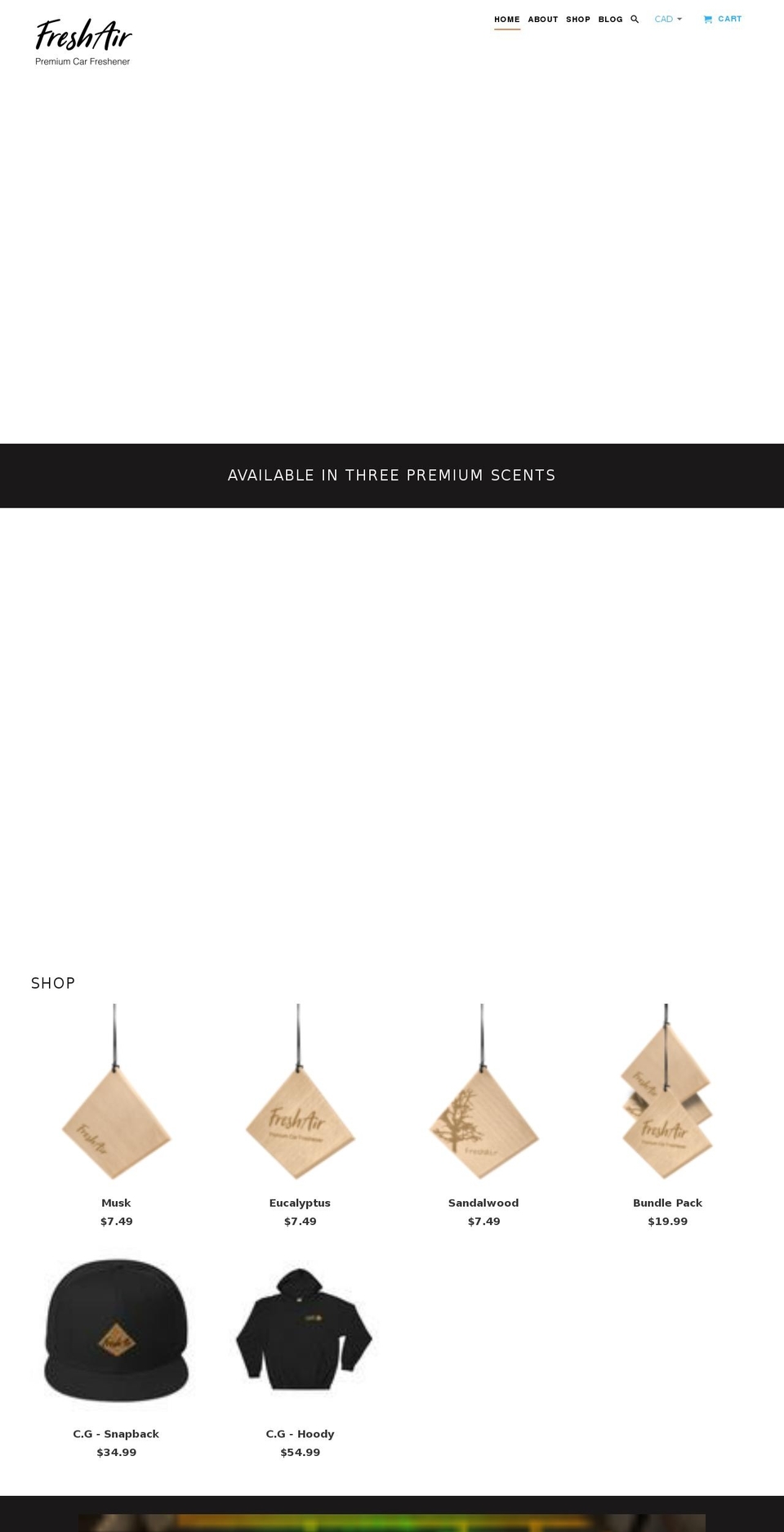 freshair-car.com — Shopify storefront screenshot