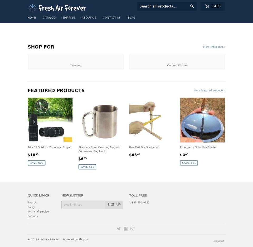 freshairforever.com — Shopify storefront screenshot