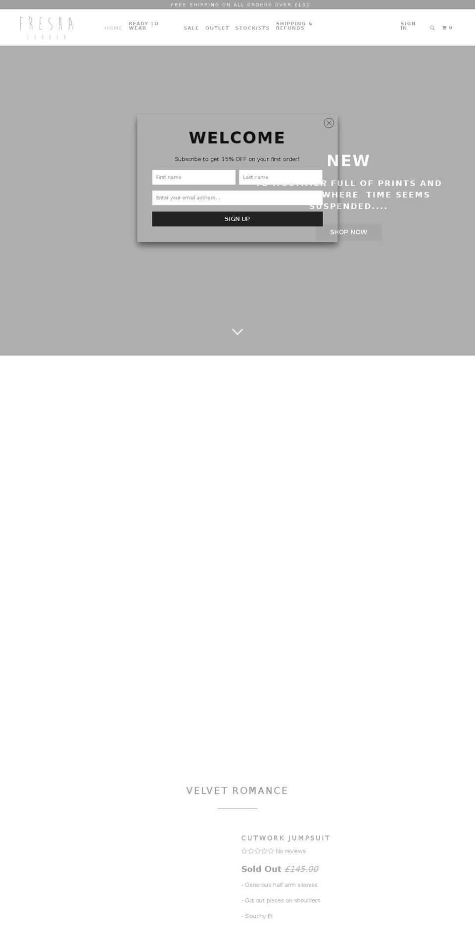 freshalondon.com shopify website screenshot