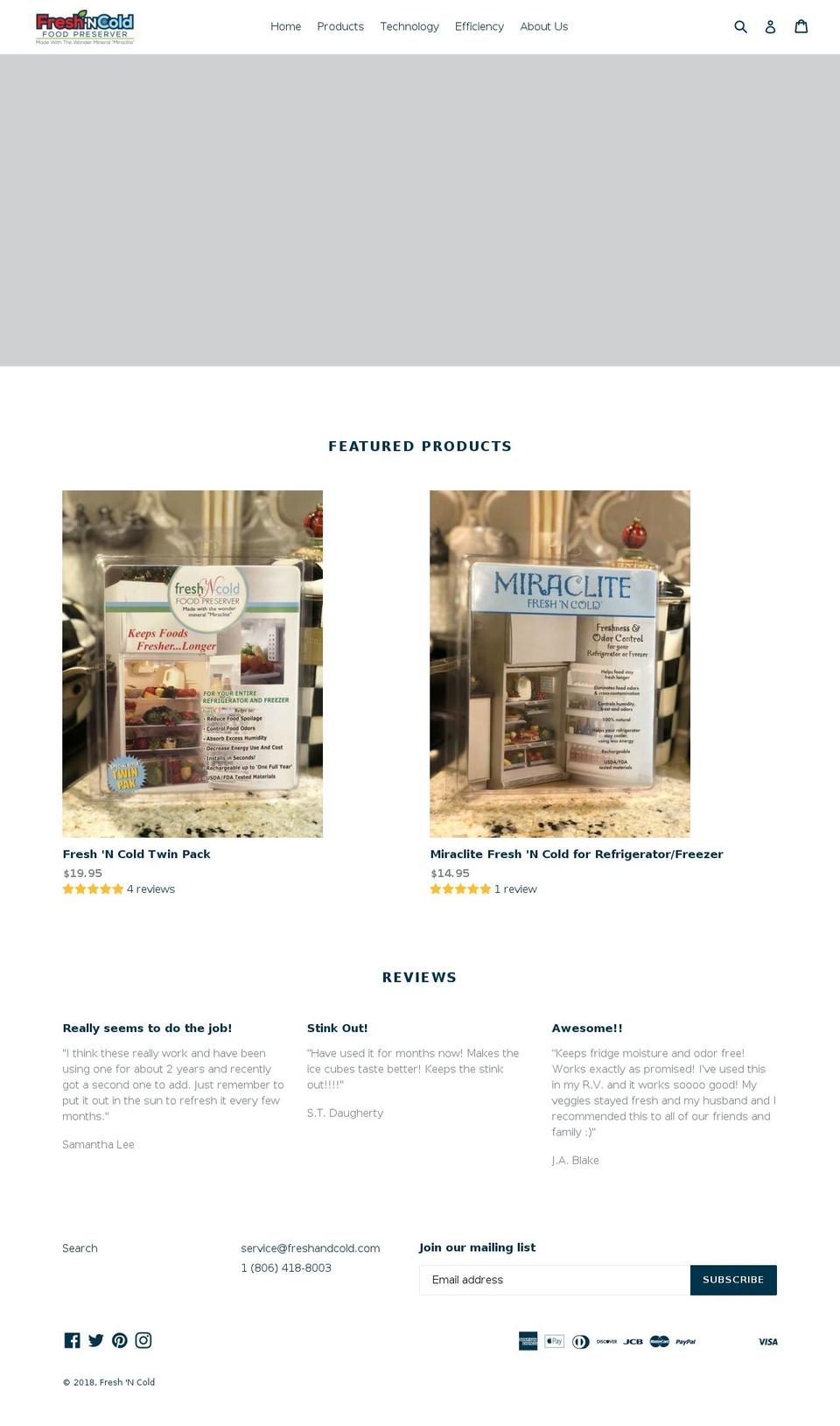 freshandcold.com — Shopify storefront screenshot