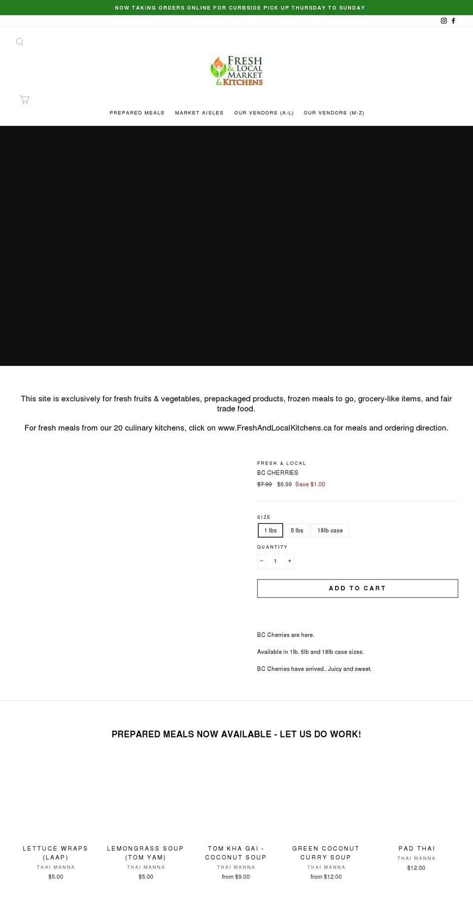 freshandlocalmarket.com shopify website screenshot