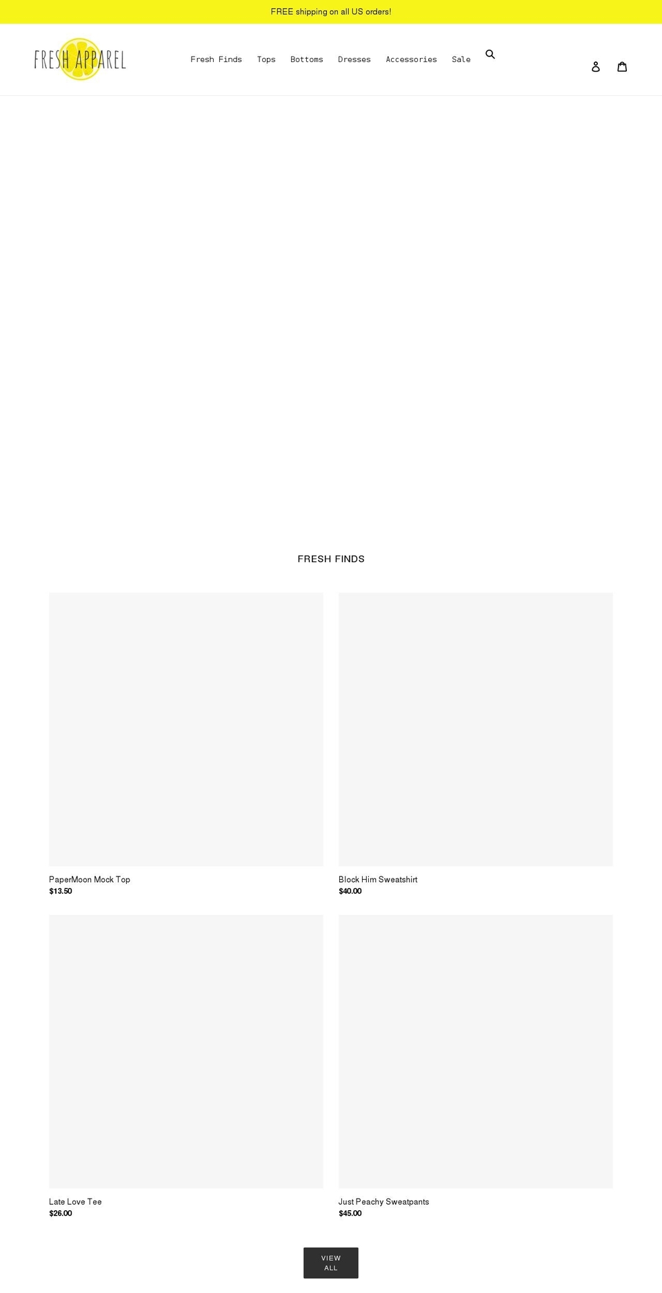 freshapparel.com shopify website screenshot