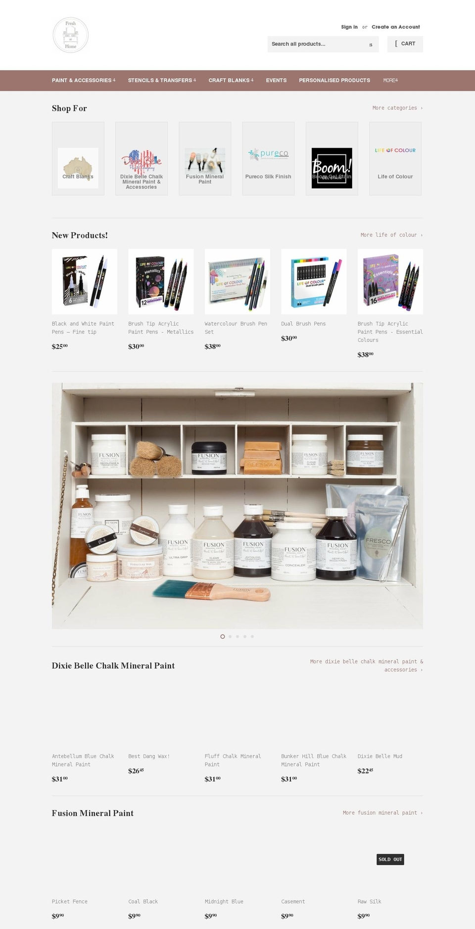freshathome.com.au shopify website screenshot