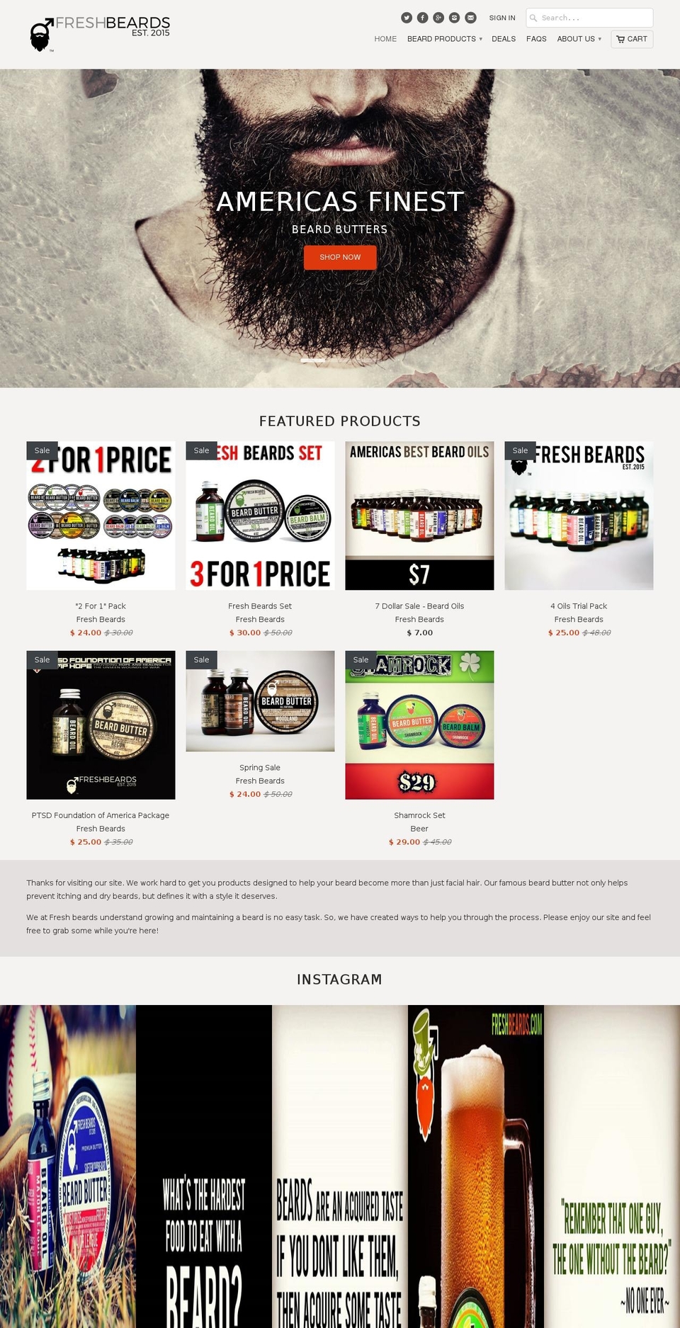 Yuva Shopify theme site example freshbeards.com