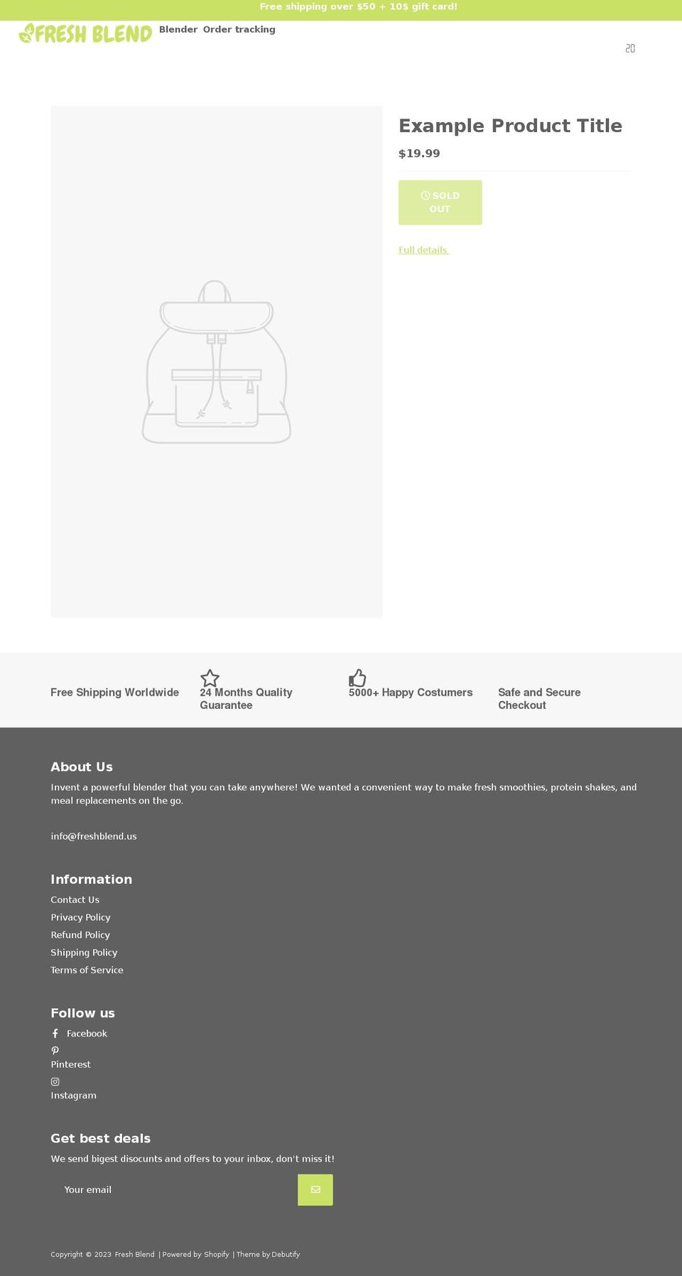 freshblend.us shopify website screenshot