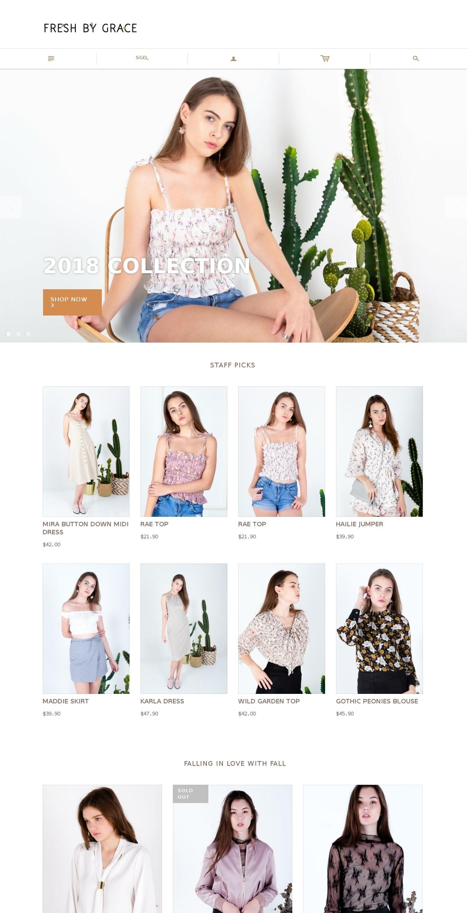 freshbygrace.com — Shopify storefront screenshot
